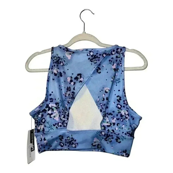 Nanette Lepore Vista Blue Open Back Crop Top, Large - Picture 2 of 6